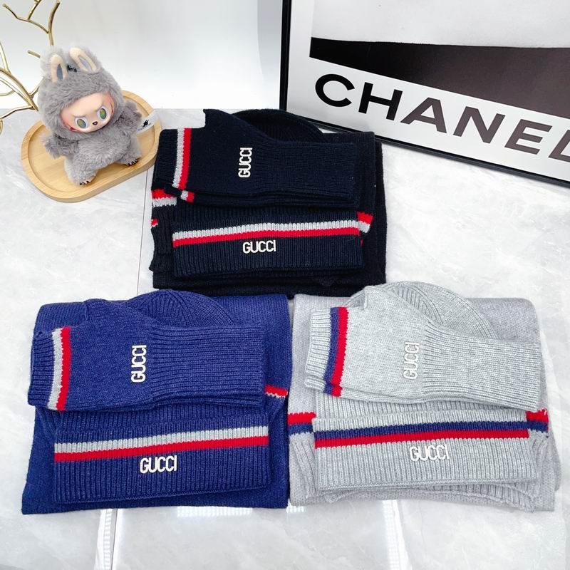 Gucci Scarf Hat Gloves 3PCS 0717